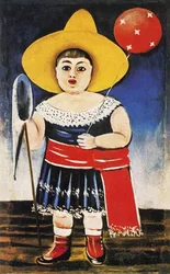 Niña con globo estampado